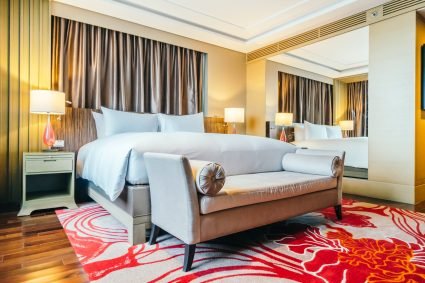 BANGKOK, THAILAND – AUGUST 12 2016: Beautiful luxury bedroom int BANGKOK, THAILAND - AUGUST 12 2016: Beautiful luxury bedroom interior decoration in Hotel